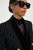 Піджак Elisabetta Franchi колір чорний двобортний візерунок (3397877)