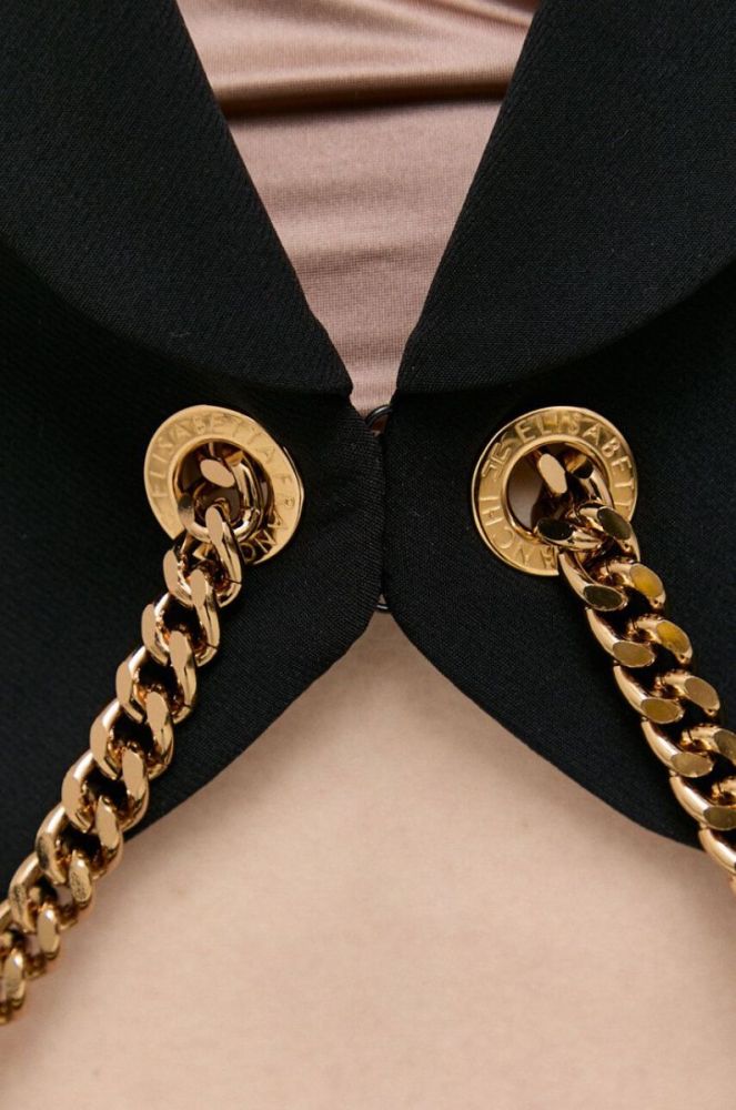 Піджак Elisabetta Franchi колір чорний без застібки фото 7