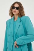 Піджак Gestuz Caisa колір зелений двобортний однотонний