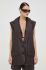 Шкіряний жилет Gestuz колір коричневий однобортний