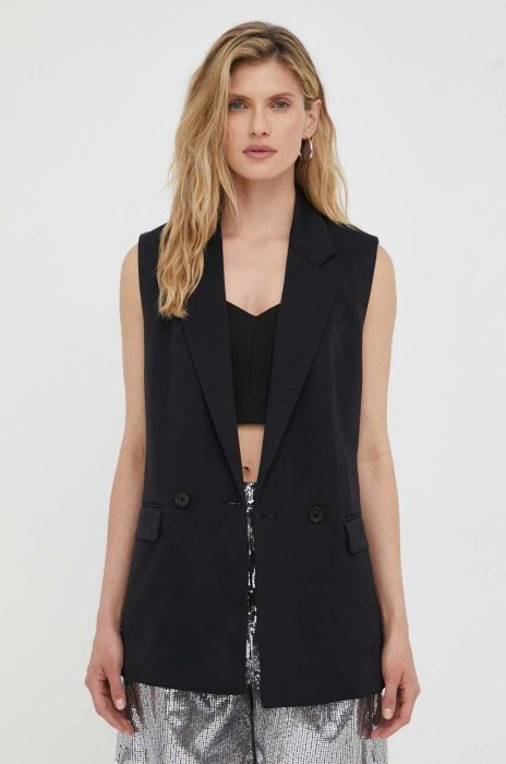 Безрукавка Drykorn колір чорний двобортний