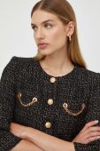 Піджак Elisabetta Franchi колір чорний однобортний візерунок
