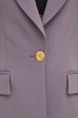 Піджак Elisabetta Franchi колір фіолетовий однобортний однотонна