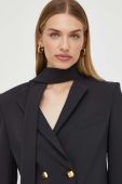 Піджак Elisabetta Franchi колір чорний двобортний однотонна (3638776)