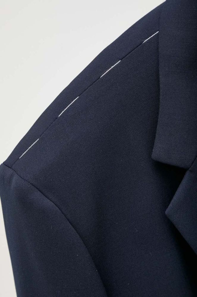 Піджак з домішкою вовни Weekend Max Mara x Kate Phelan колір синій однобортний однотонний фото 5