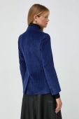 Вельветовий піджак Weekend Max Mara колір синій двобортний однотонна