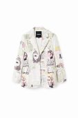 Піджак Desigual колір білий однобортний візерунок