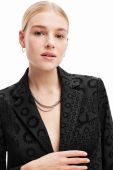 Піджак Desigual колір чорний однобортний візерунок