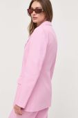 Піджак Victoria Beckham колір рожевий однобортний однотонна
