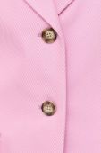Піджак Victoria Beckham колір рожевий однобортний однотонна