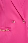 Піджак Guess колір рожевий двобортний однотонна