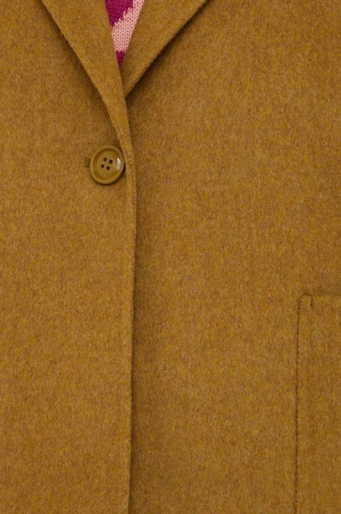 Вовняний піджак American Vintage колір зелений однобортний меланж фото 5