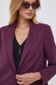 Піджак Sisley колір фіолетовий без застібки однотонна