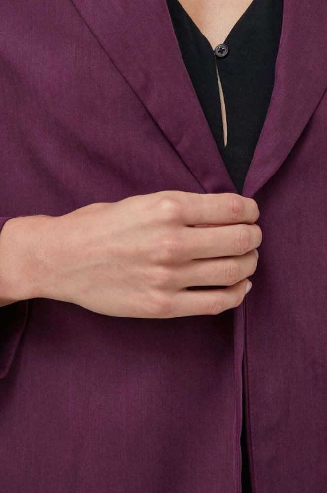 Піджак Sisley колір фіолетовий без застібки однотонна фото 5
