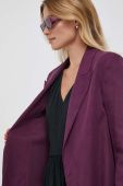 Піджак Sisley колір фіолетовий без застібки однотонна