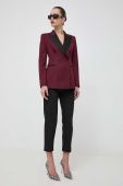 Піджак з домішкою вовни BOSS колір бордовий двобортний однотонна