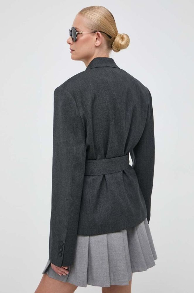 Вовняний піджак Pinko колір сірий oversize однотонна фото 3