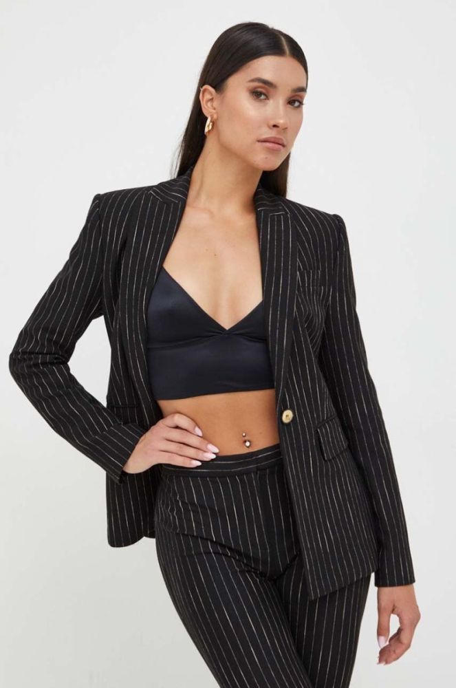 Піджак Pinko колір чорний однобортний візерунок (3588560) фото 4