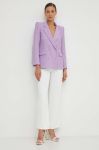 Піджак Patrizia Pepe колір фіолетовий двобортний однотонна (3648186)