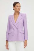 Піджак Patrizia Pepe колір фіолетовий двобортний однотонна (3648186)
