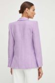 Піджак Patrizia Pepe колір фіолетовий двобортний однотонна (3648186)