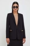 Піджак Twinset колір чорний однобортний однотонна (3588576)