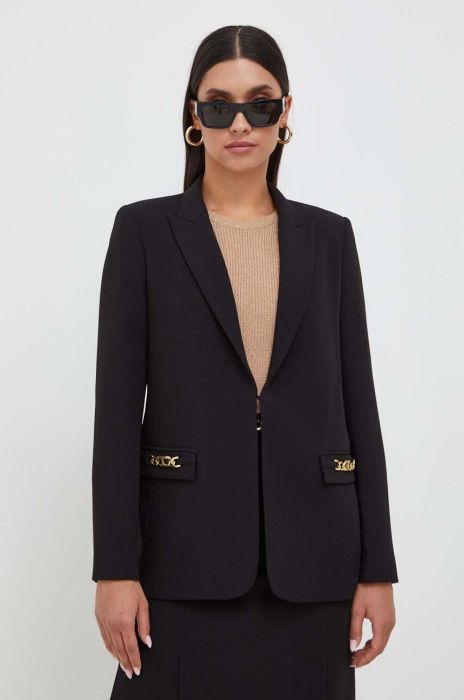Піджак Twinset колір чорний однобортний однотонна (3588576)