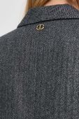 Вовняний піджак Twinset колір сірий однобортний візерунок