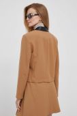 Піджак Dkny колір коричневий без застібки однотонна