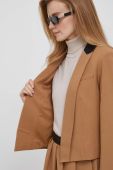 Піджак Dkny колір коричневий без застібки однотонна