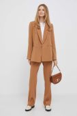 Піджак Dkny колір коричневий двобортний однотонна