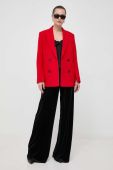 Вовняний піджак MAX&Co. колір червоний двобортний однотонна