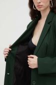 Піджак з домішкою вовни Gestuz Fenaya колір зелений однобортний однотонний
