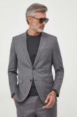 Костюм BOSS чоловічий колір сірий візерунок