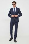 Вовняний костюм BOSS колір синій візерунок (3434354)