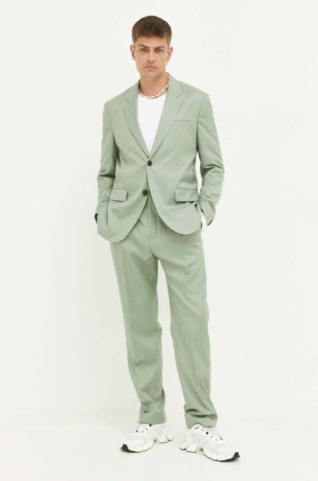 Костюм HUGO чоловічий колір зелений однотонна