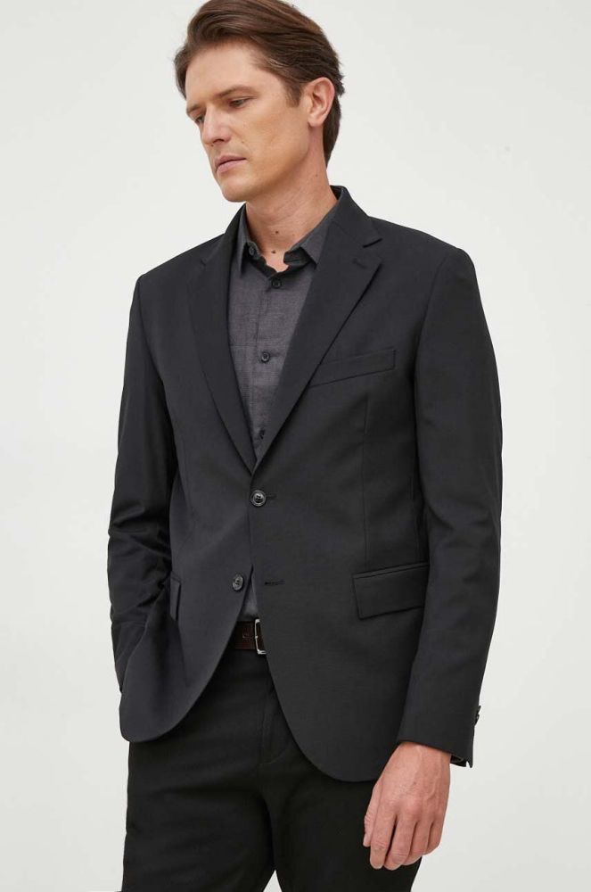 Піджак з домішкою вовни Liu Jo колір чорний