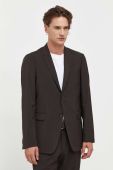 Костюм з домішкою вовни Tiger Of Sweden колір коричневий однотонна