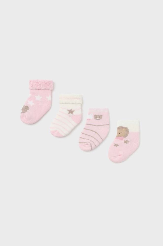 Шкарпетки для немовлят Mayoral Newborn 4-pack колір рожевий (3415726)