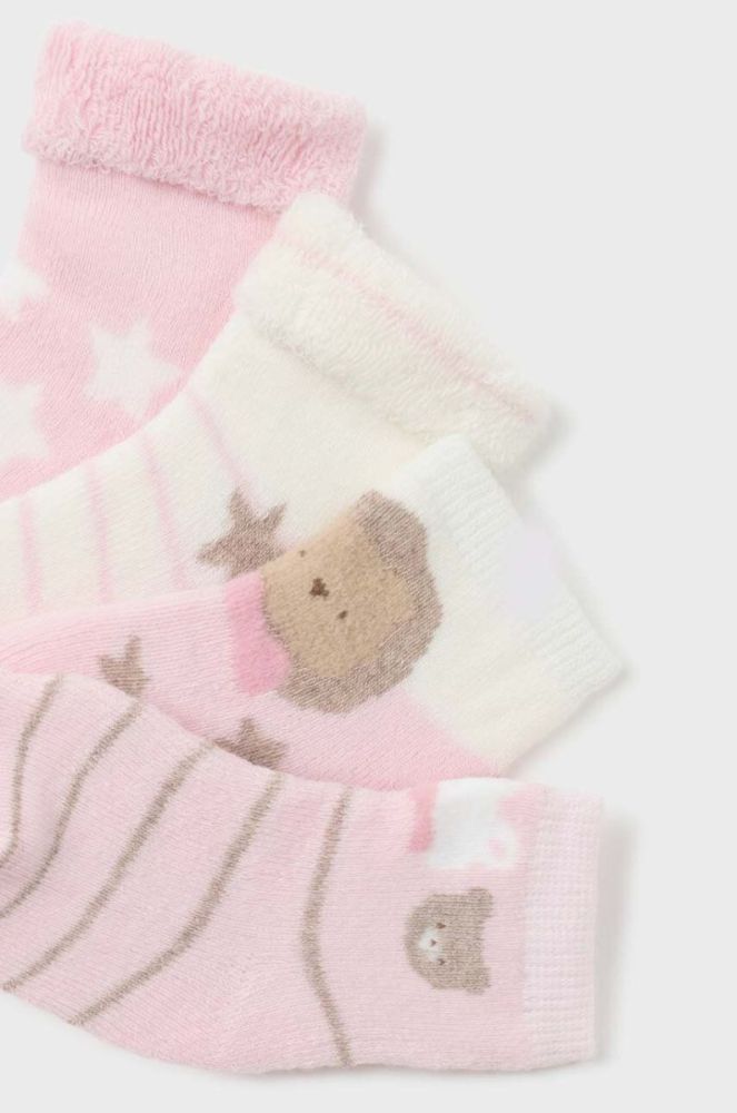 Шкарпетки для немовлят Mayoral Newborn 4-pack колір рожевий (3415726) фото 2