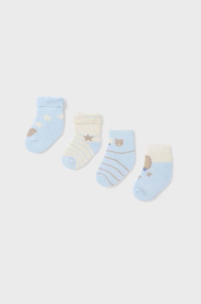 Шкарпетки для немовлят Mayoral Newborn 4-pack колір блакитний (3415700)