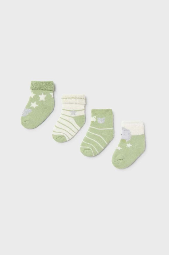Шкарпетки для немовлят Mayoral Newborn 4-pack колір зелений (3415705)