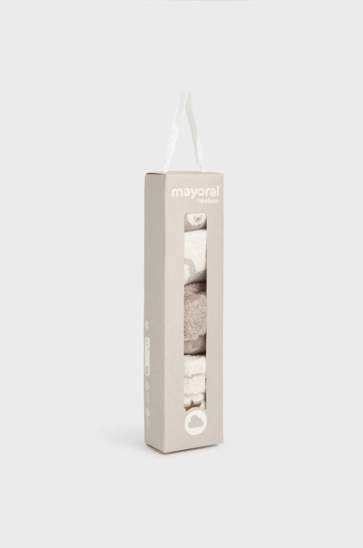 Шкарпетки для немовлят Mayoral Newborn 4-pack колір коричневий (3415721)