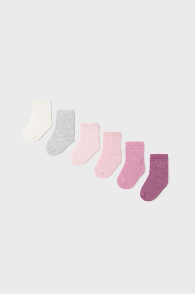 Шкарпетки для немовлят Mayoral Newborn 6-pack колір рожевий (3429743)