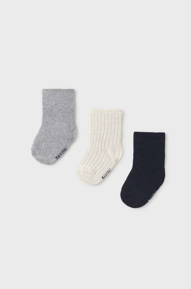 Дитячі шкарпетки Mayoral 3-pack колір сірий (3424954)