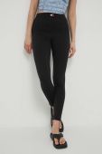 Легінси Tommy Jeans жіночі колір чорний однотонні (3284190)