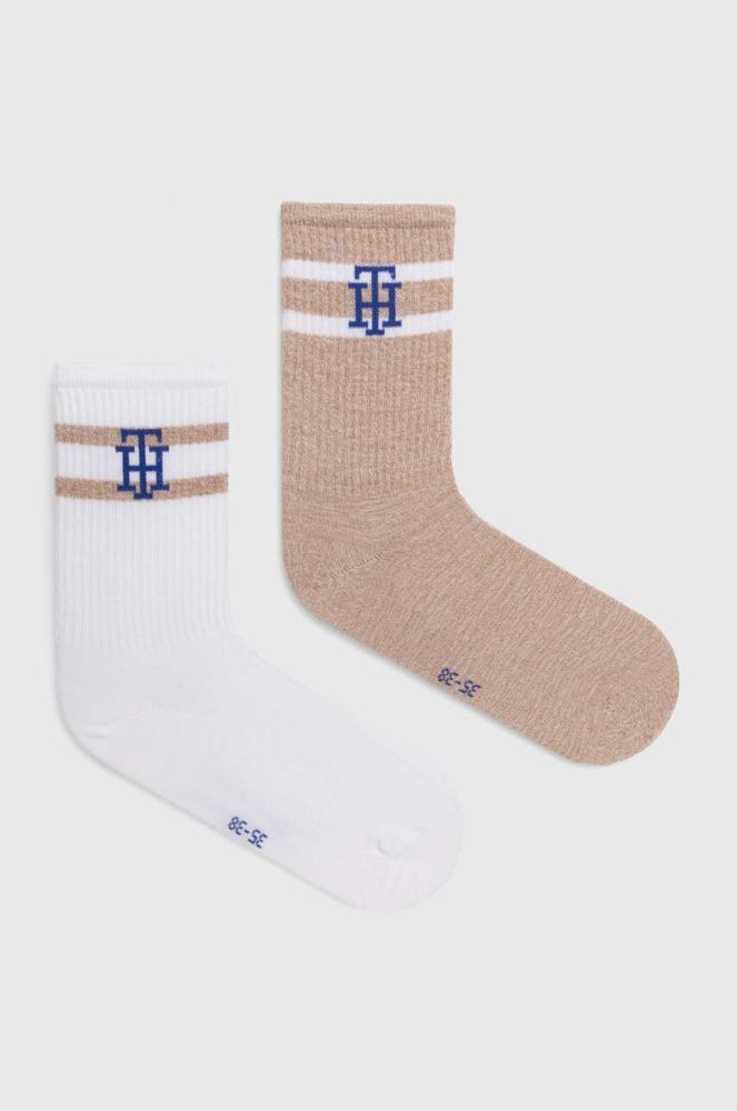 Шкарпетки Tommy Hilfiger 2-pack жіночі колір бежевий (3641426)