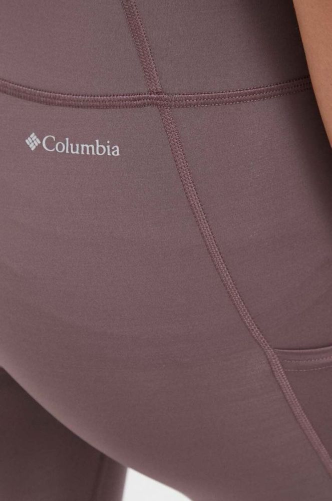 Спортивні легінси Columbia Boundless Trek жіночі колір фіолетовий однотонні фото 4