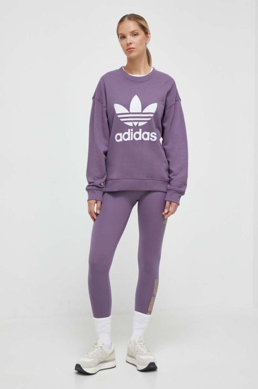 Легінси adidas жіночі колір фіолетовий з принтом фото 2