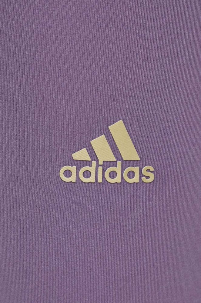 Легінси adidas жіночі колір фіолетовий з принтом фото 4